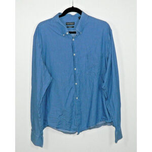Lauren‎ Ralph Lauren Womens Shirt Size X-Large Blue Denim Button-Up Black Label